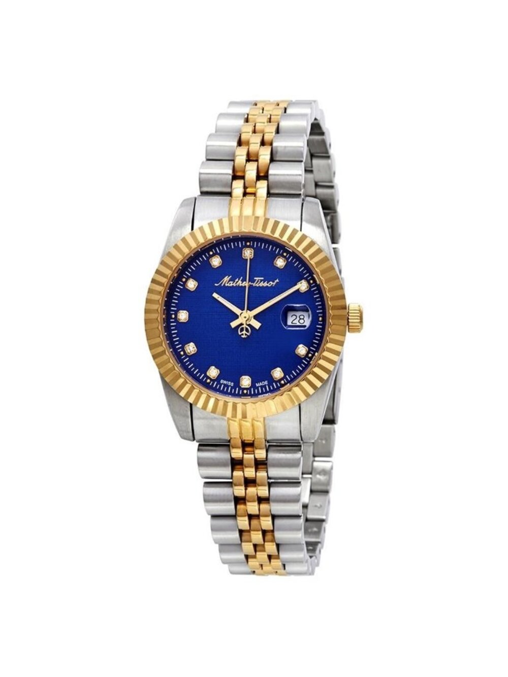 NWT Mathey-Tissot Rolly III Crystal Blue Dial Ladies Watch